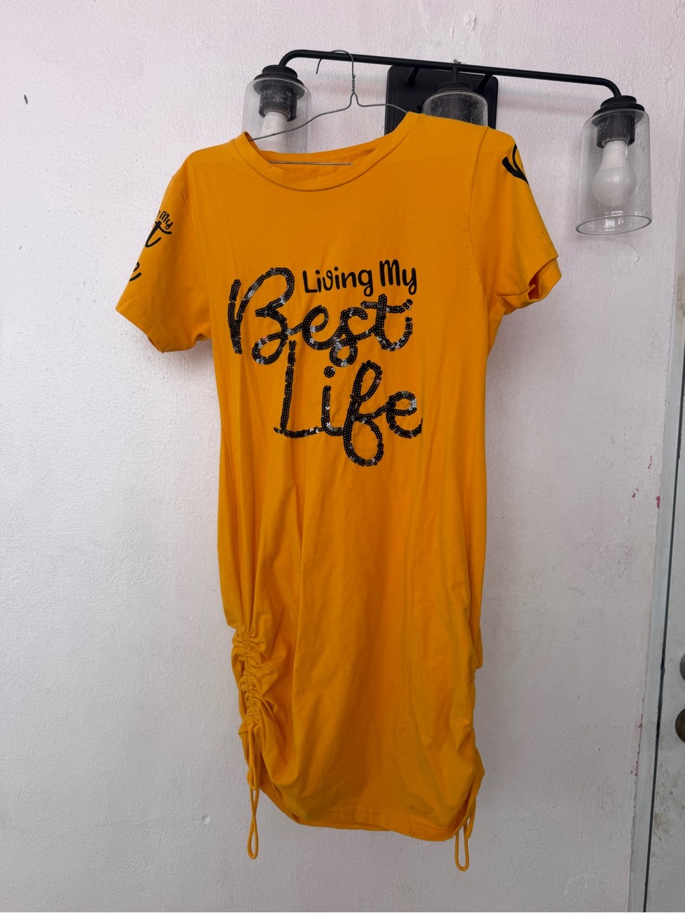 On Fire Yellow 'Living My Best Life' Mini Dress